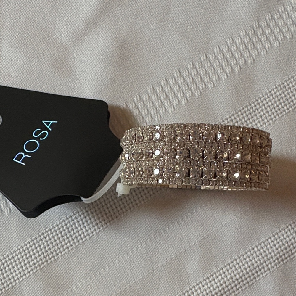 Rosa Silver Rhinestone Bracelet